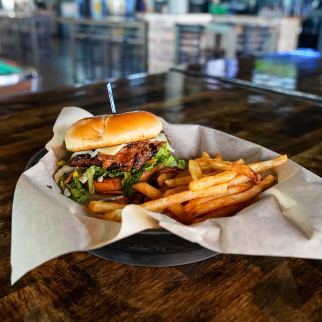 Bourbon BBQ Pork Sandwich.