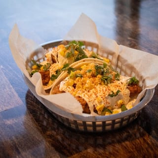 Fried Chicken Elotes Tacos
